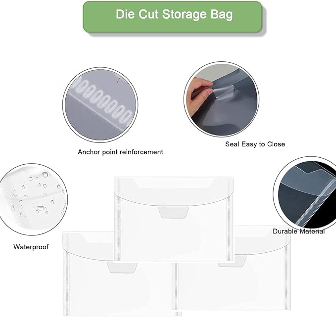 20 PCS Clear Stamps Storage Panels, Resealable Die Cut Storage Bag - Image 3