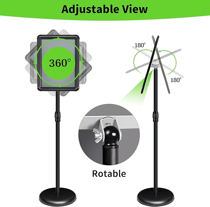 INNOVSIGN Adjustable Pedestal Sign Holder Stand 8.5''x11'', Floor Standing - Image 4