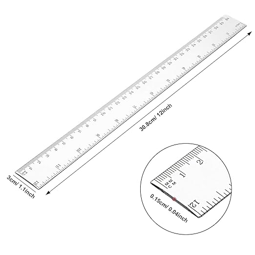 EBOOT 20 Pack Clear Plastic 12 Inch Straight Flexible Ruler - Image 4