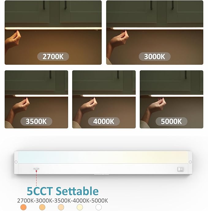 Leetdud LED Under Cabinet Lighting Hardwired or Plug in, 16 Inch 8W, Dimmable 5 - Image 3