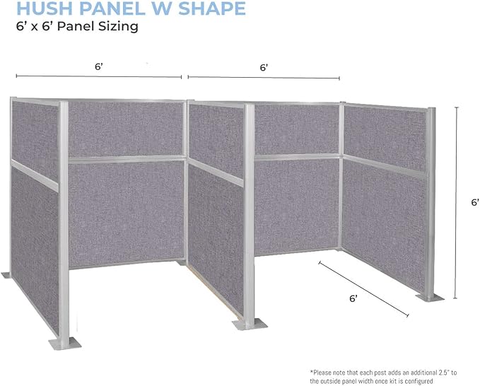 Versare Hush Panel Cubicle Kit | Workstation Partition Walls | Sound Dampening - Image 3