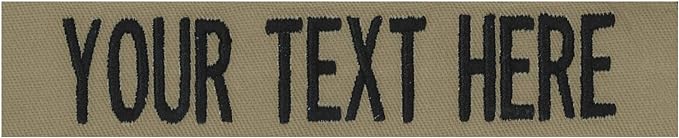 Custom Uniform Name Tapes Solid Colors. Coyote Tan Fabric, 5 Inch Hook Fastener by NORTHERNSAFARI