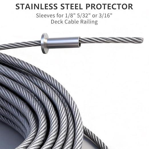 120 Pack Cable Railing Protector Sleeves, T316 Stainless Steel Protective - Image 4