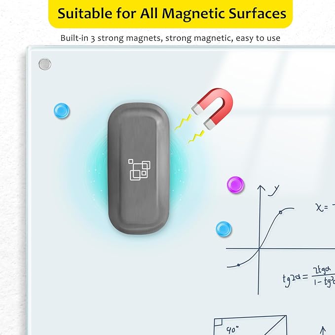maxtek Magnetic Dry Erase Eraser Bulk, Glass Whiteboard Eraser - Image 3