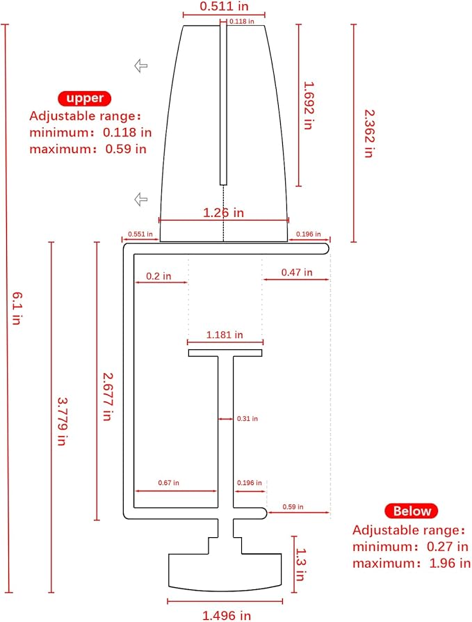 Jhanw Divider Clamp For 1/8" To 0.51" Panel, Adjustable Partition Clamp For - Image 3