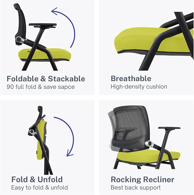 SLKJChr 4 Pack Foldable Office Chairs - Image 5