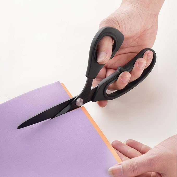Zicolu 9 inch Black Office Scissors All Purpose, Sewing Scissors - Image 2