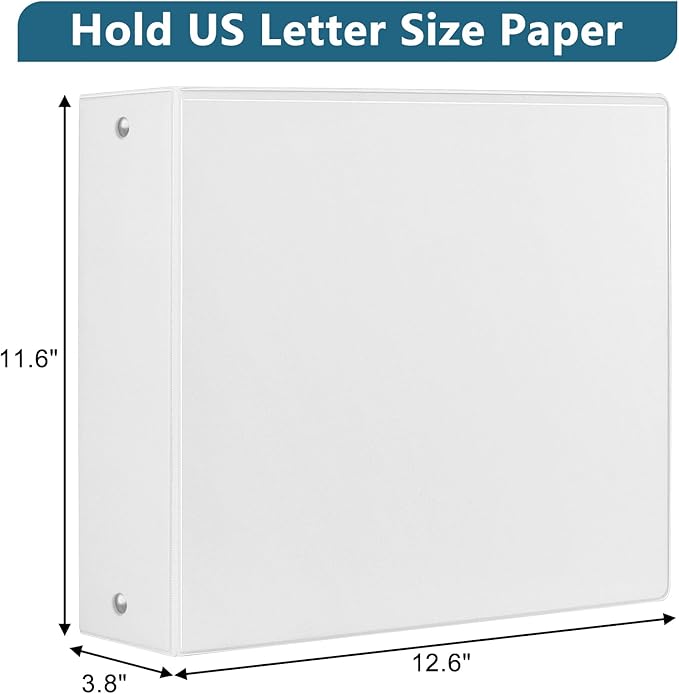 CIXILDTS 3-Inch 3 Ring Binder, Standard 3" Round Ring Binder Fit Letter Size - Image 2