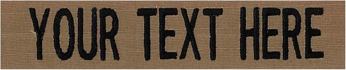Custom Uniform Name Tapes Solid Colors. Coyote Brown Fabric, 4 Inch Hook by NORTHERNSAFARI