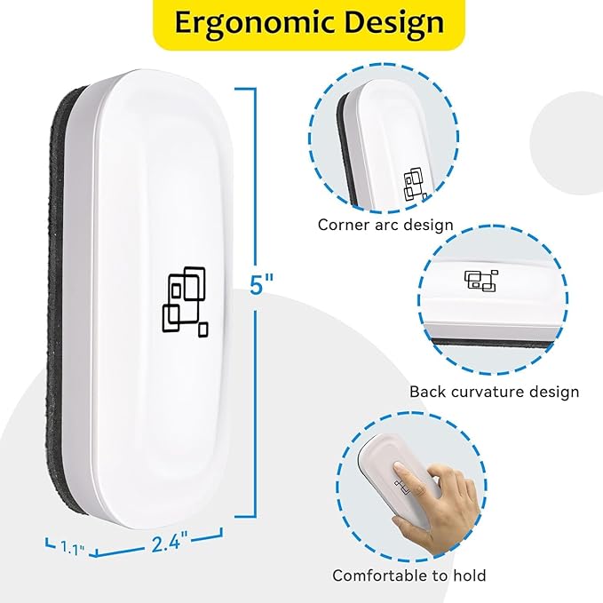Maxtek Magnetic Dry Erase Eraser, 2 Pack, - Image 6