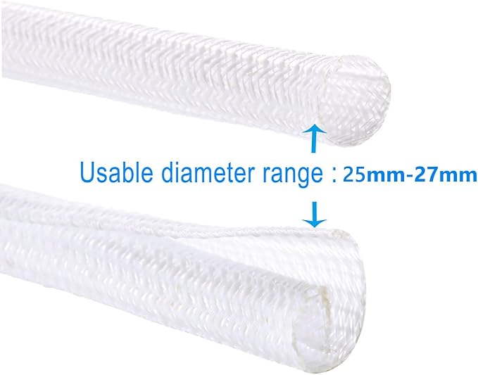 QCSIW 25ft 1 Inch White Cable Sleeve – Split Wire Loom Tubing Cord Protector – - Image 9