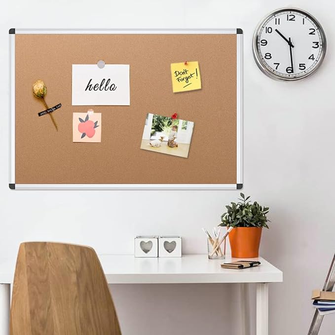 VIZ-PRO Cork Notice Board, 48 X 24 Inches - Image 6