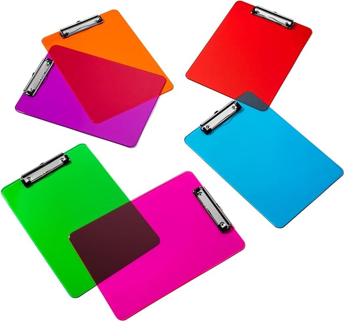 Plastic Clipboards with Low Profile Clip Set of 6-12.5 x 9 Inch Multi Color - Image 9