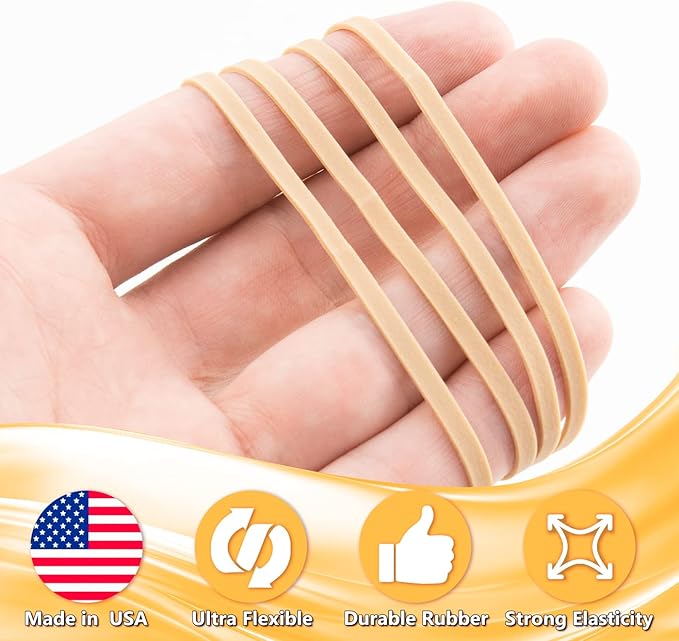 BILINNY Rubber Bands Size 33, Bulk Pack of 10lb Tan Rubber Bands, Made In USA - Image 2