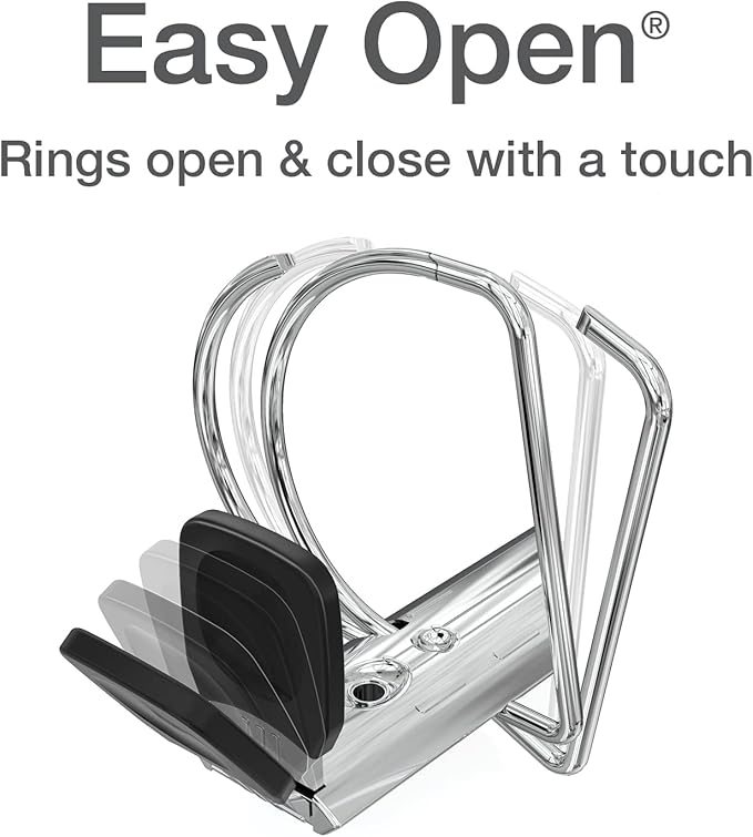 Oxford 3 Ring Binders, 2 inch ONE-Touch Easy Open D Rings, 3-Sided View Binder - Image 2