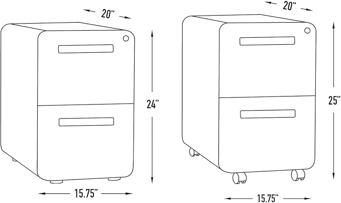 Laura Davidson Furniture Stockpile 2-Drawer Modern Mobile File Cabinet - Image 3