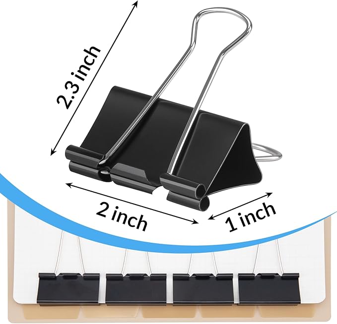 2 Inch 24 Pack Extra Large Binder Clips, Jumbo Paper Clips, Big Paper Clamps - Image 2