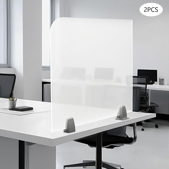 KONKENIE Acrylic Office Privacy Partition Indoor Desk Divider Guard Rectangle - Image 3