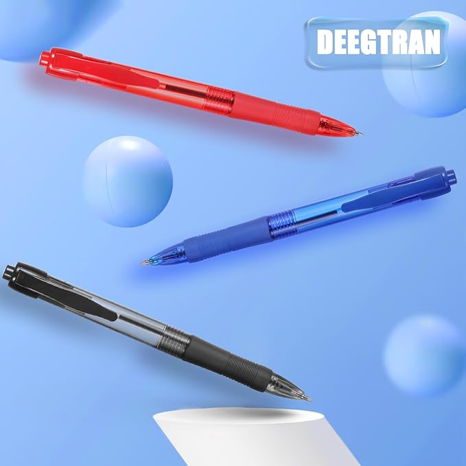 deegtran Pens Bulk, 100 Pack No Bleed Blue Ink Click Pens - Image 6