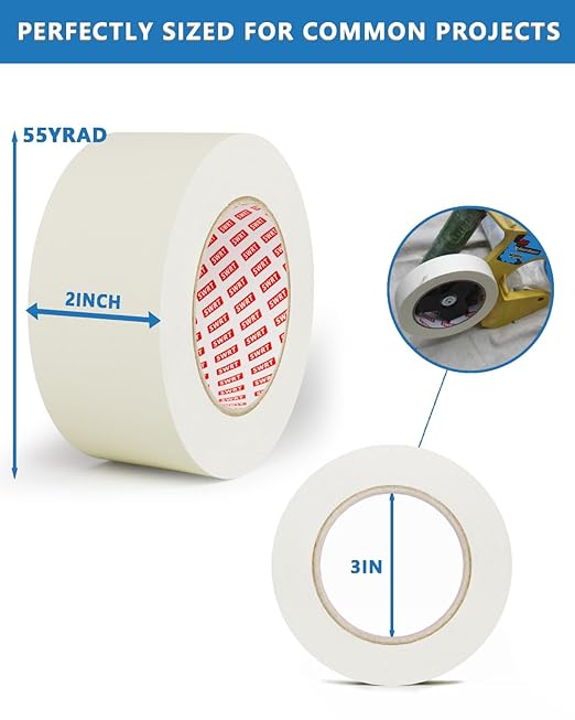 SWRT Masking Tape, 2 Inch Wide × 55 Yards – Strong Adhesive, Easy Tear - Image 2