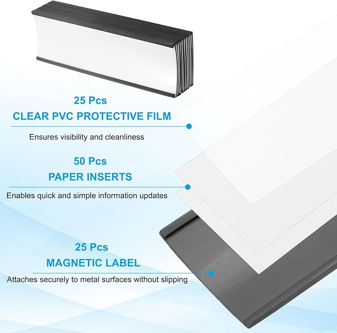 PATIKIL Magnetic Label Holder 6" x 2" - Image 3