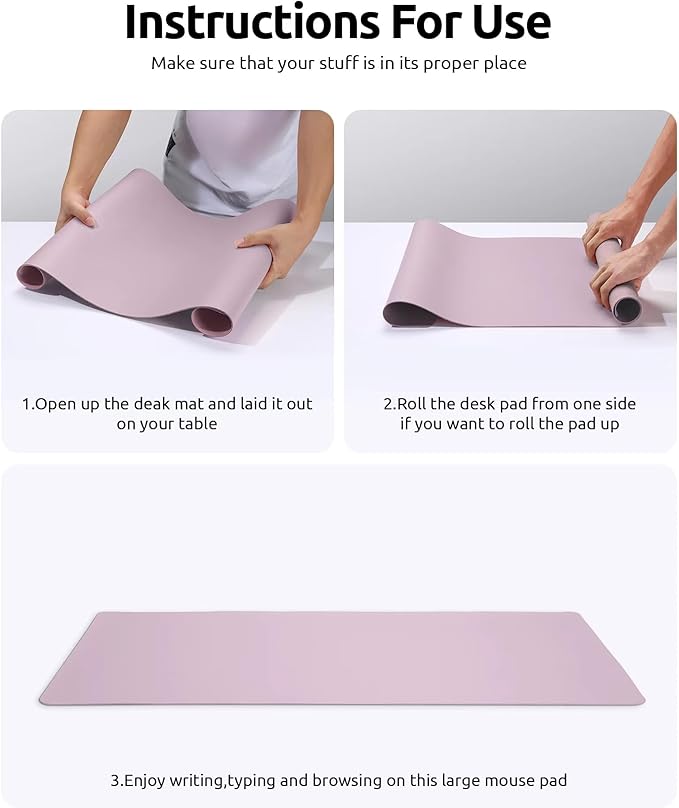 YSAGi Leather Desk Protector, Office Mat, Large Mouse Mat, Non-Slip PU Leather - Image 9