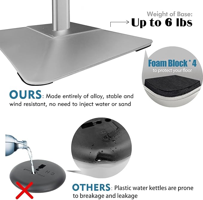 Golemas Sign Stand for Display, 11lbs Integrated Rod Heavy Duty Pedestal Floor - Image 3