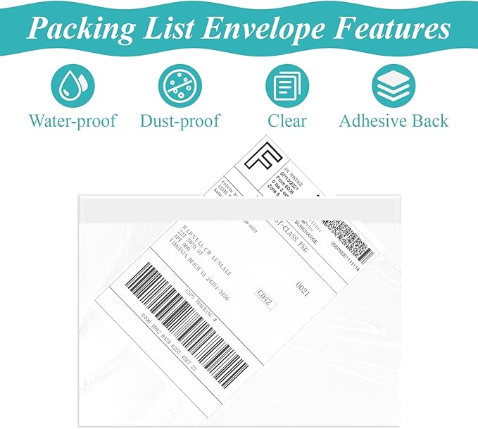 Shipping Label Sleeves, 7.5”×5.5”Self-Adhesive Shipping Label Sleeves, Packing - Image 4