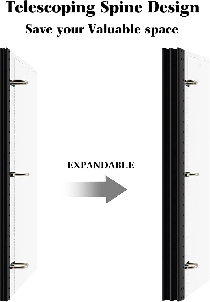 INFUN 1 Inch Telescoping 3 Ring Binder - Image 2