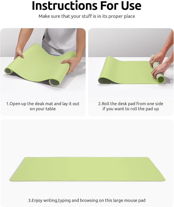 YSAGi Leather Desk Pad Protector, Office Desk Mat, Large Mouse Pad, Non-Slip PU - Image 9