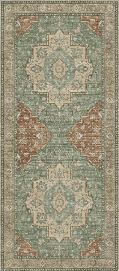 GENIMO Runner Rug 2'6"x8 Machine Washable Non Slip Vintage Hallway Runner Rug - Image 8