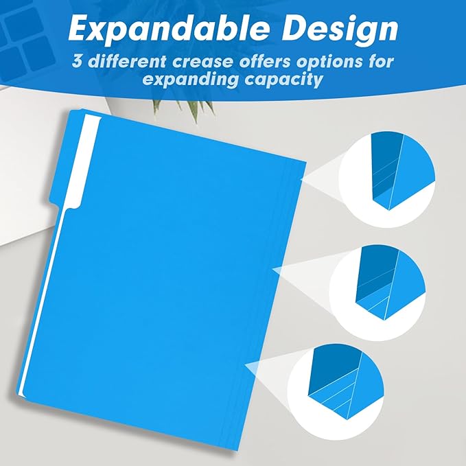 File Folder, RAZCC 100 Pack 1/3 Cut Tab Colored File Folders, File Folder - Image 5