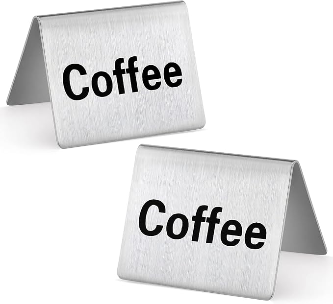 New Star Foodservice Stainless Steel Table Tent Sign, 2 x 2-Inch) by NewStarFoodservice