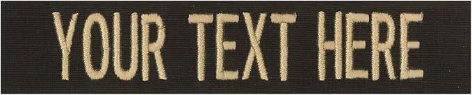Custom Uniform Name Tapes Solid Colors. Dark Brown Fabric, 5 Inch Sew on by NORTHERNSAFARI