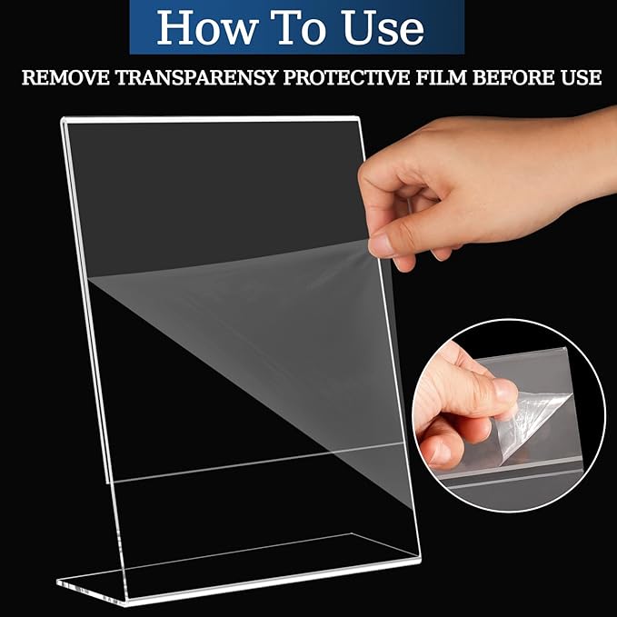 StyEdEk 12 Pack 8.5x11 Inch Acrylic Sign Holder Clear Plastic Table Paper - Image 3