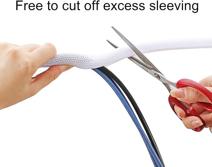 QCSIW 3/4"-50ft Extra-Long Braided Cable Sleeve Protector - Image 3