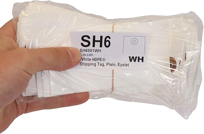 SmartSign 5.25 x 2.625 inch Blank White Shipping Tags - Image 4