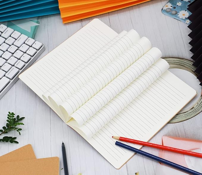 Zegrox A5 Notebook Bulk, 48 pack Kraft Cover College ruled Travel Journals - Image 3