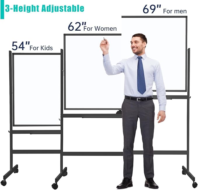 BIBOC 32x48 Inches Large Mobile Dry Erase Whiteboard - Image 5