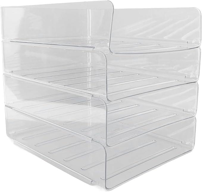 Jeanoko Desk Letter Tray Set Transparent Stackable Organizer - Image 4