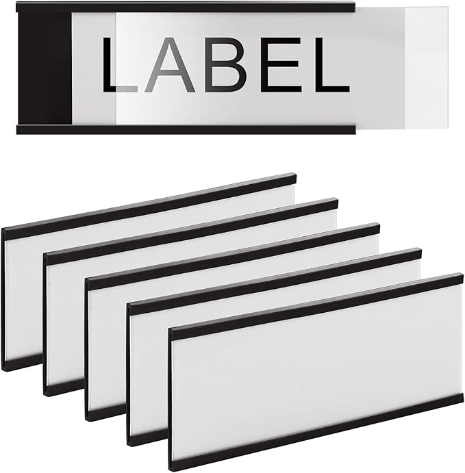 LLPT Magnetic Label Holder 4" x 2" 26 Packs C Channel White Paper Cards - Image 4