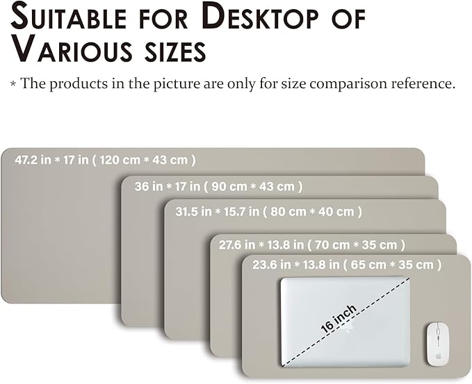 Large Desk Mat - 47.2"x 17" Non-Slip PU Desk Pad - Image 5