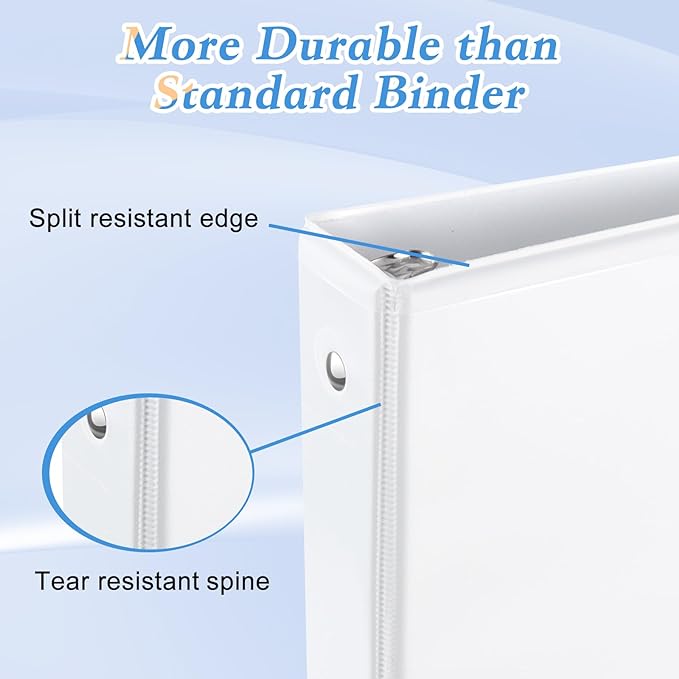 CIXILDTS 1-inch Round Ring Binder, Standard 3 Ring Binder Fit Letter Size Paper - Image 4