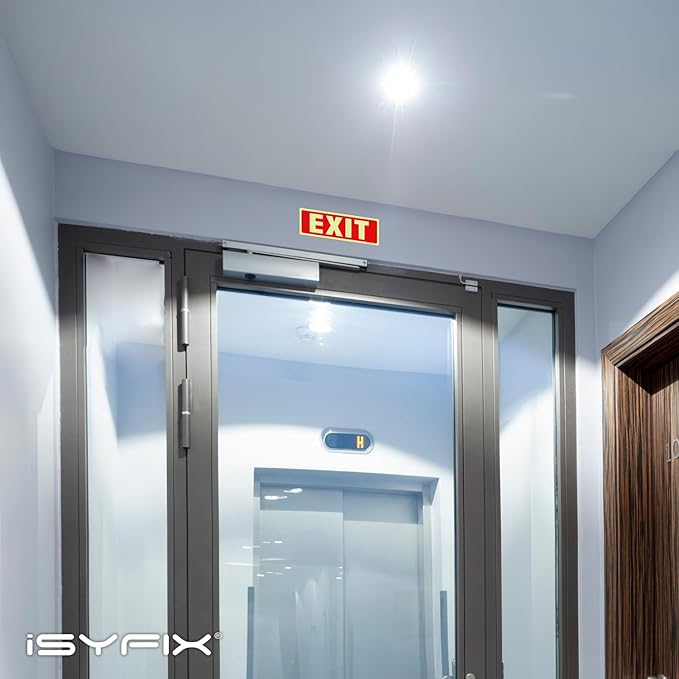iSYFIX Exit Glow in the Dark Sign – 6 Pack 12x4 Inch – 40 mil Thick Polystyrene - Image 5