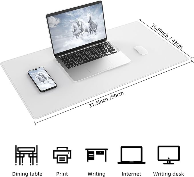 AFIING Dual-Sided Desk Pad, Natural Cork & PU Leather, Desk Mat Protector - Image 2
