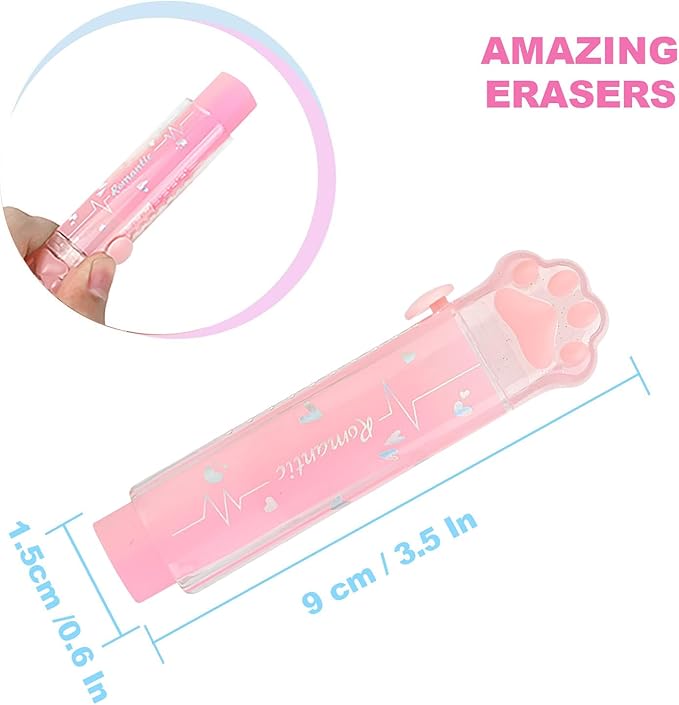 PANDENNER Retractable Pencil Eraser, Cute Erasers, Gradient Jelly Eraser - Image 6