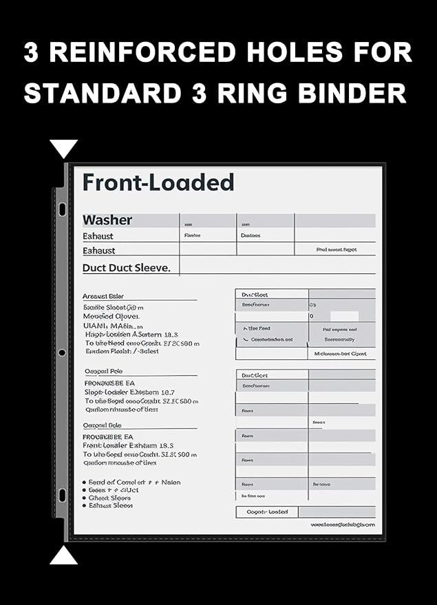 Clear Sheet Protectors for 3 Ring Binder, 500 Pack Plastic Sleeves for Paper - Image 2