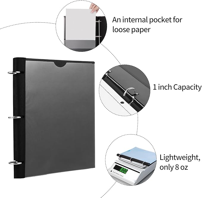 Tashkummy 360 Degree Pivotable Binder, Upgraded 3 Ring Binder 1 inch 4 Pack - Image 5