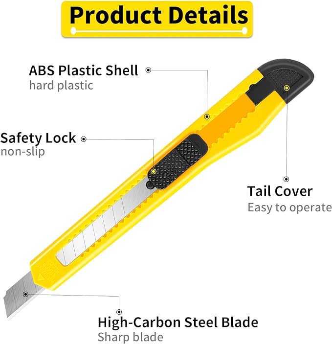 24Pack Box Cutters Utility Knife Retractable Compact Extended Use - Image 3