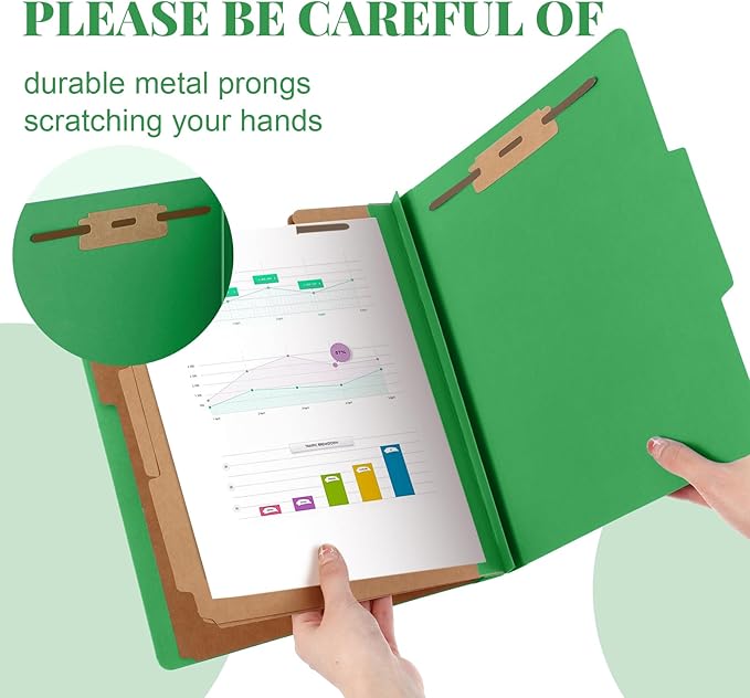 Skyygemm 48 Pcs Classification Folders Letter Size, 3 Divider Pressboard File - Image 3